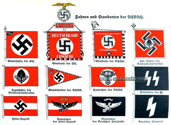 NSDAP swastika flags and Standarten